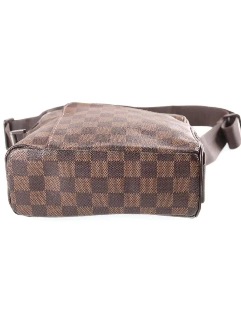 Louis Vuitton Damier Olaf PM Shoulder Bag Brown Leather Gold